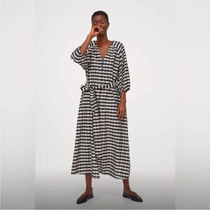 H&M Navy and White Checkered Dress